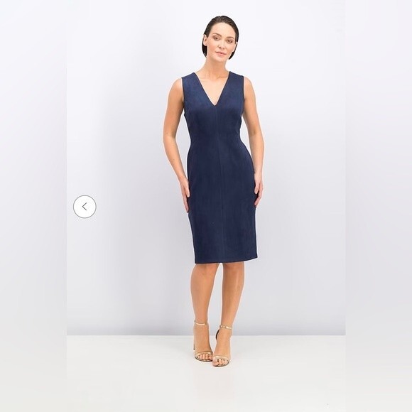 BCBGMaxazria Alda Faux-suede Dress in Dark Navy Size XXS - Picture 6 of 6